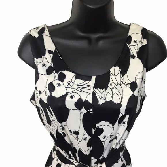 Vintage Parrot Print Slinky Belted Tank Top Sz S - Picture 3 of 12